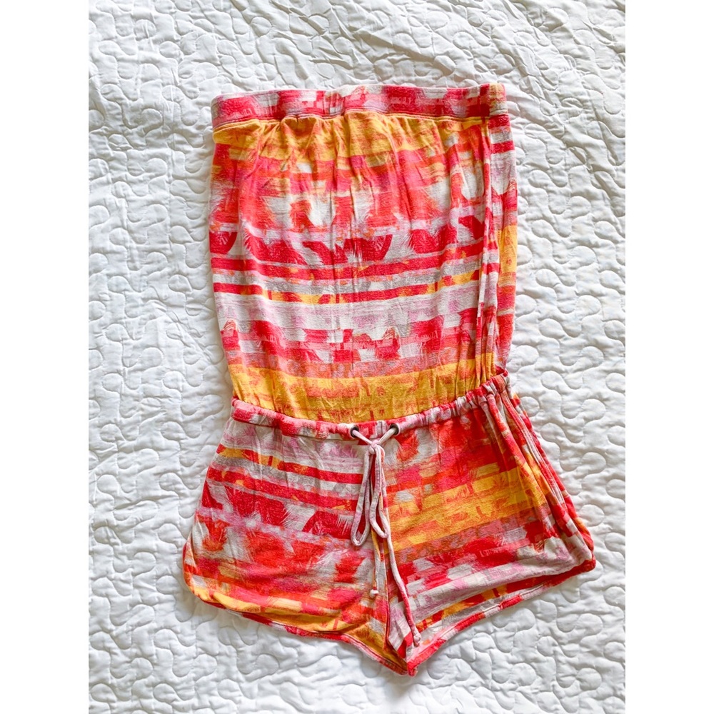 Strapless tropical romper women’s XS